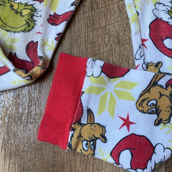 Disney The Grinch With Pup Kids Holiday Pajama Pants - Red and Green - Picture 3 of 5